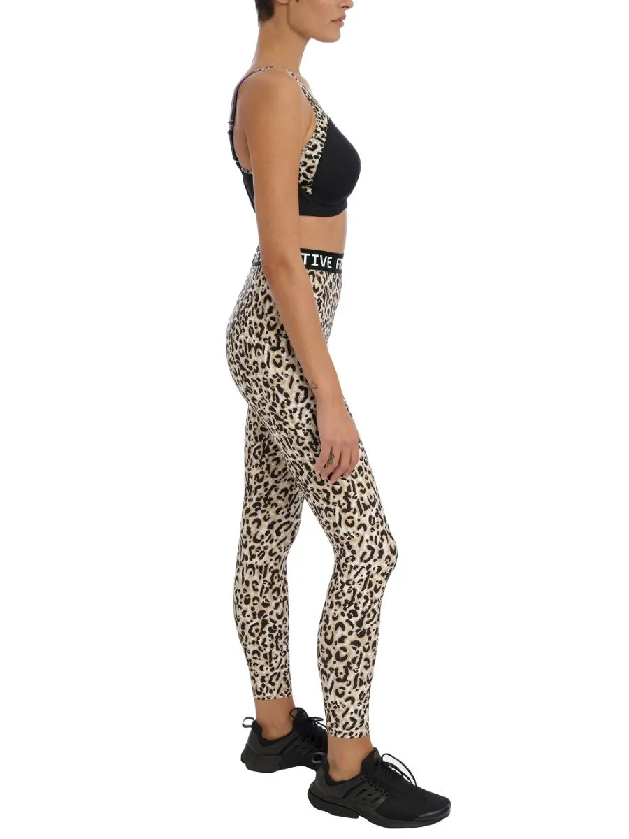 Sonic Moulded Spacer Sports Bra - Pure Leopard Black