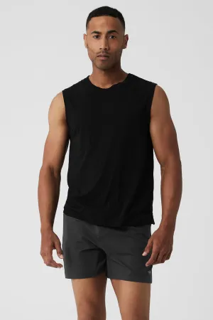 Sports Club Palms Muscle Tank - Black/Dark Grey