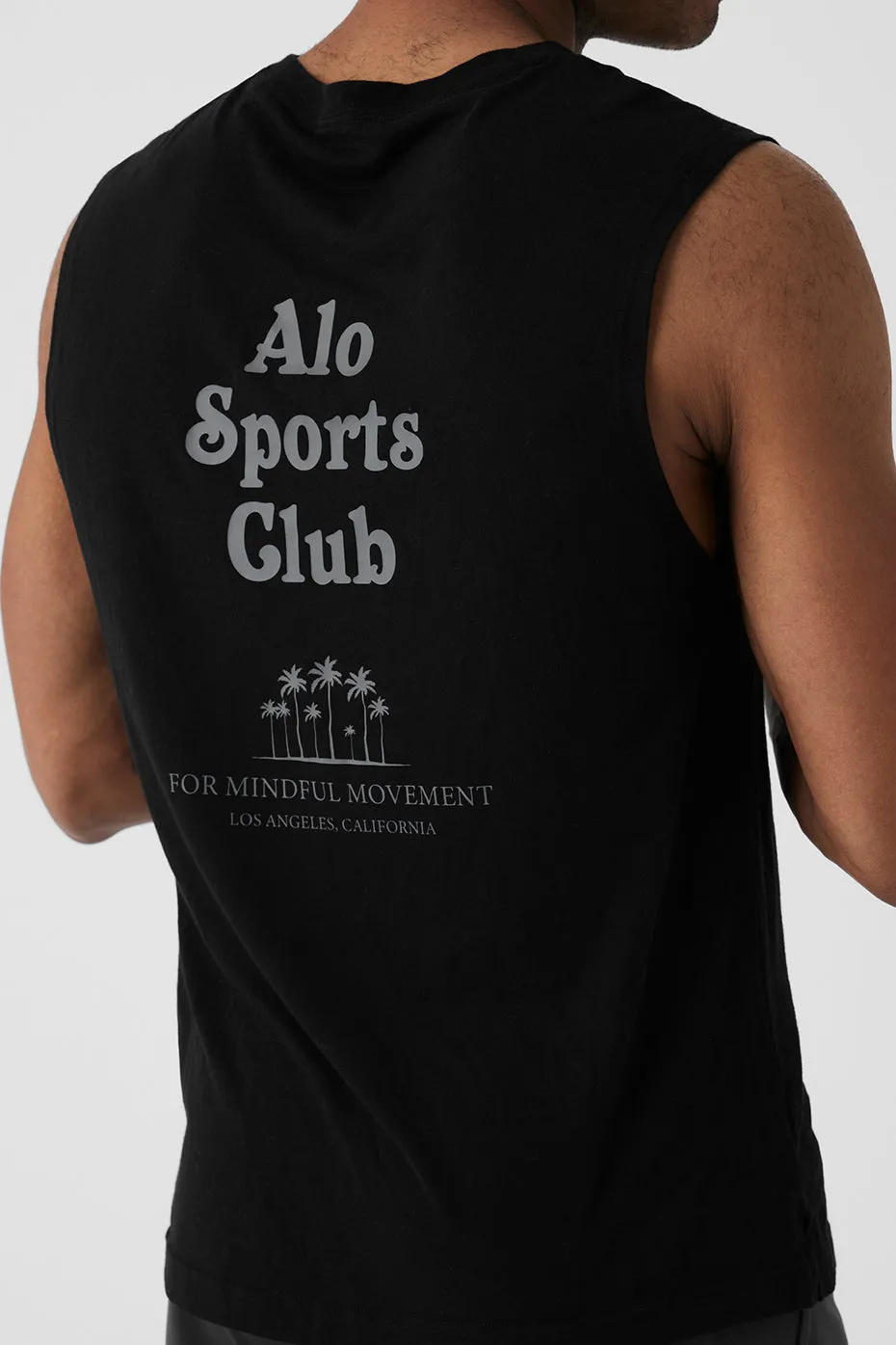 Sports Club Palms Muscle Tank - Black/Dark Grey