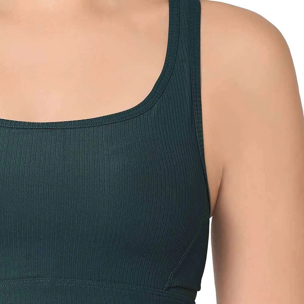 Sports Lover Padded Non-wired Racer Back Medium Intensity Full coverage Sports Bra - Green