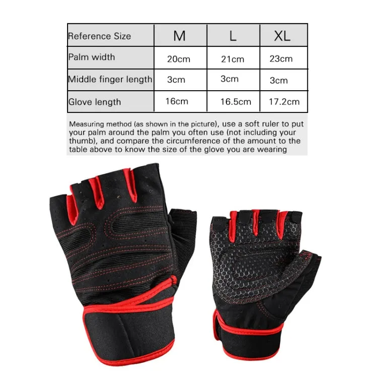 ST-2120 Gym Exercise Equipment Anti-Slip Gloves, Size: M(Red)