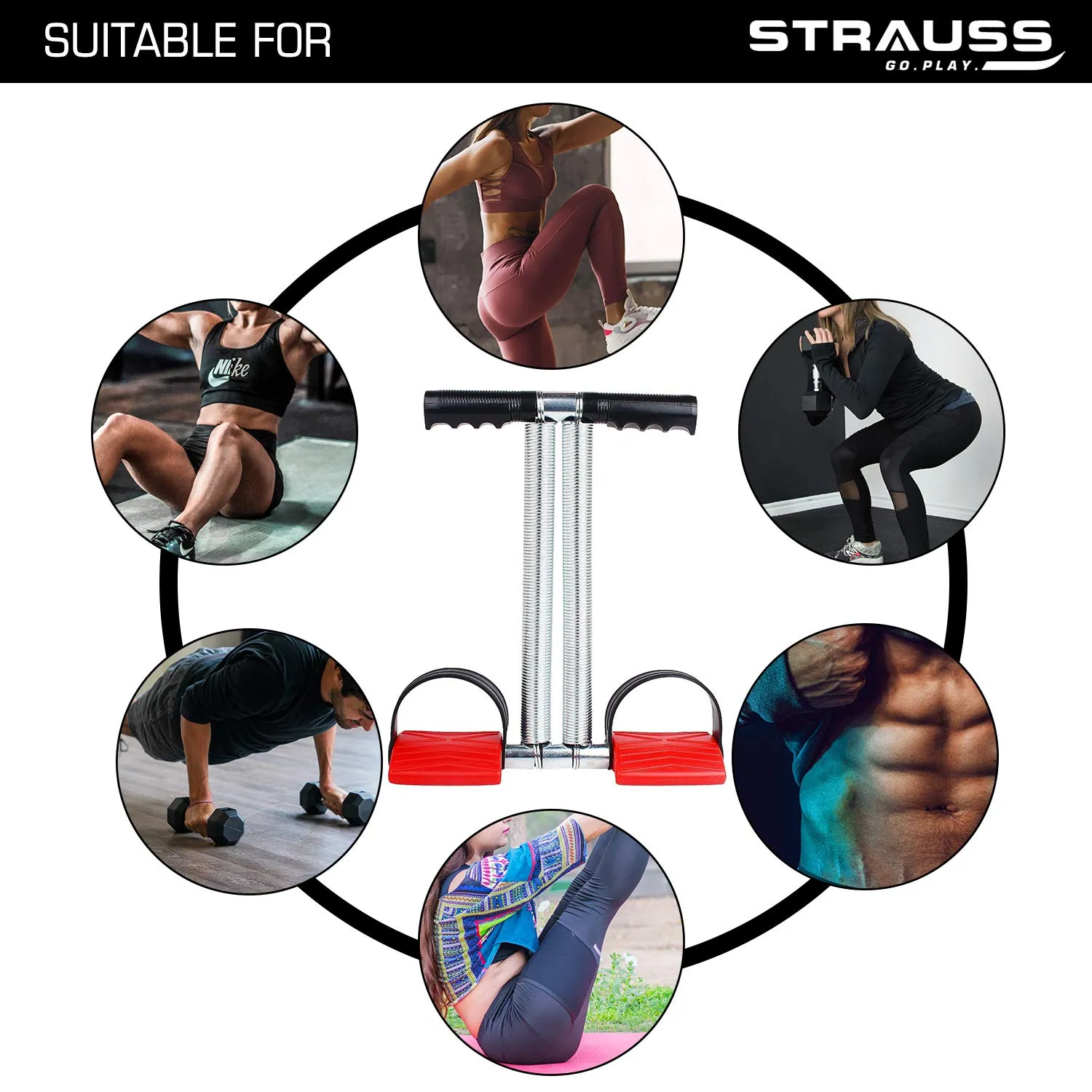 Strauss Tummy Trimmer Pro | Stomach Exercise Machine for Women and Men | Ideal for Exercise in Gym, Home for Abdominal Workout, Belly Exercise | Waist Trimmer for Abs Workout | Ab Exercise Equipement