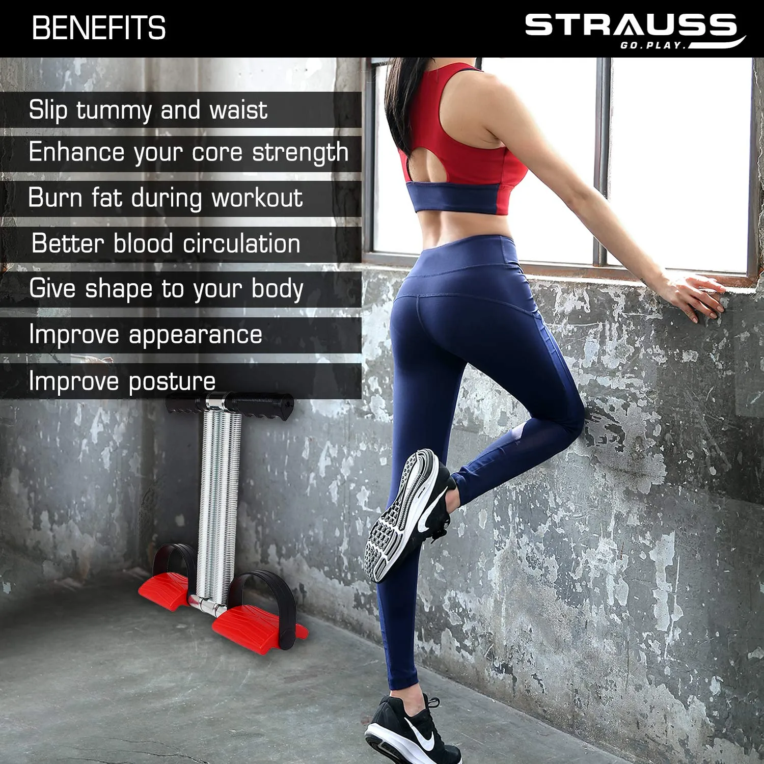 Strauss Tummy Trimmer Pro | Stomach Exercise Machine for Women and Men | Ideal for Exercise in Gym, Home for Abdominal Workout, Belly Exercise | Waist Trimmer for Abs Workout | Ab Exercise Equipement