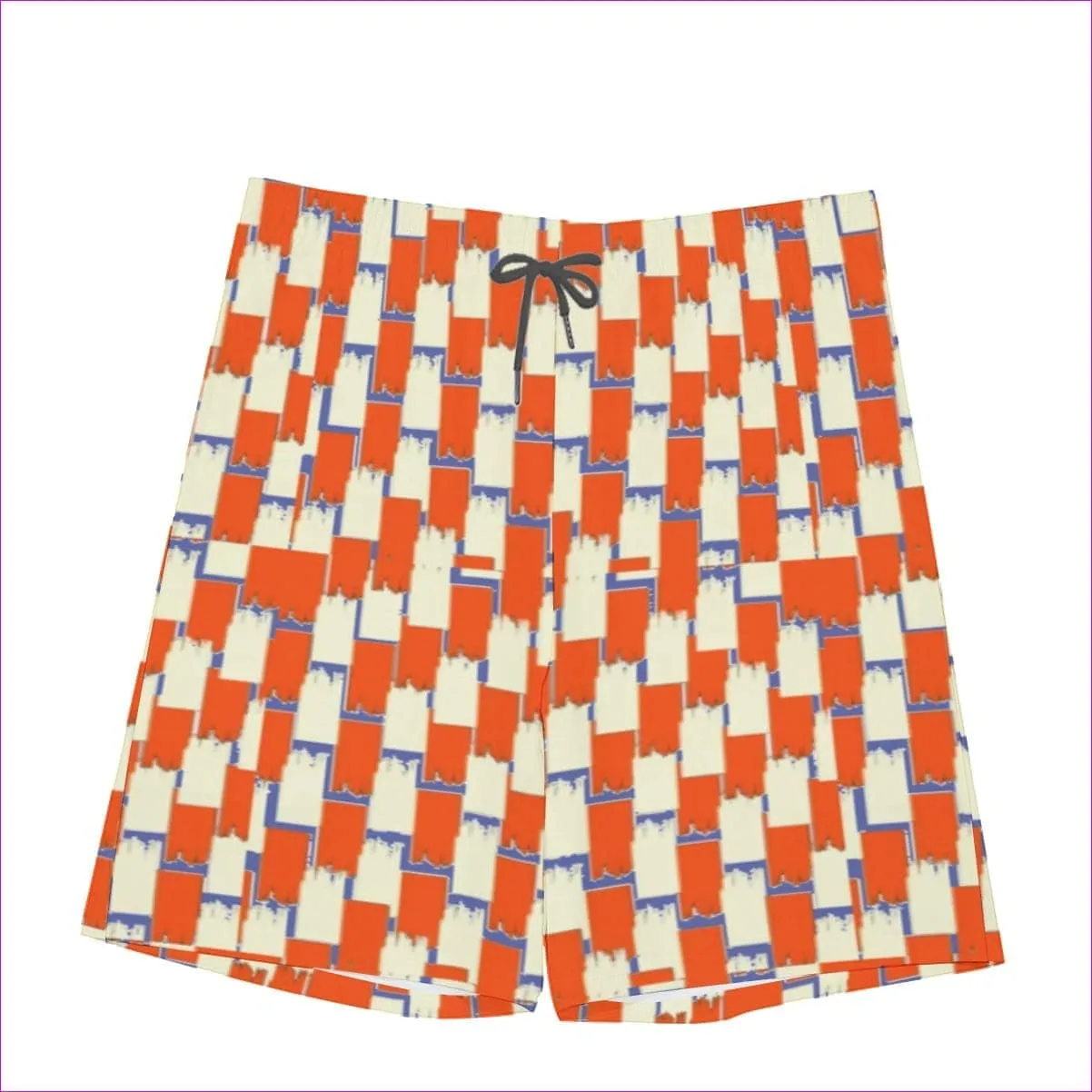 Taped Men's Beach Shorts With Elastic Waist