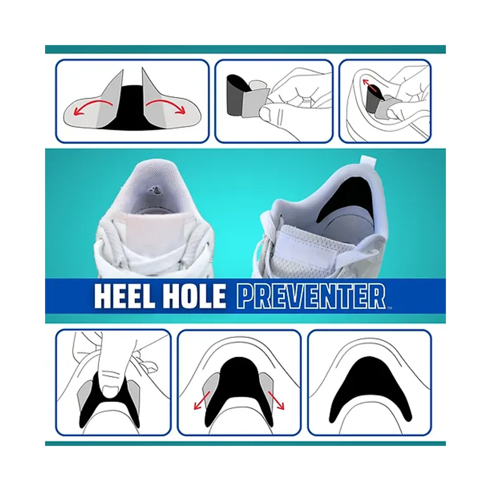 Trainer Armour Heel Hole Preventer - White