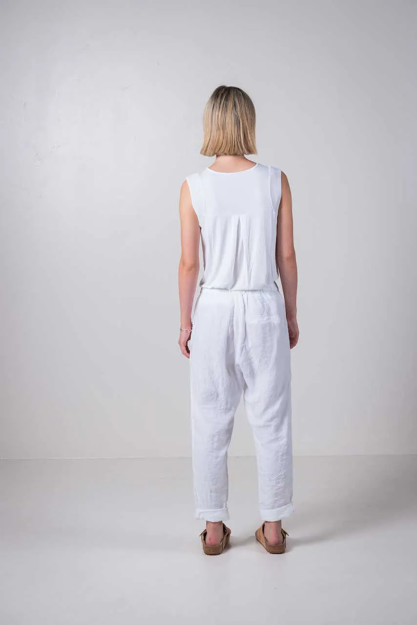 Transit Par Such Tapered Linen Pant in White