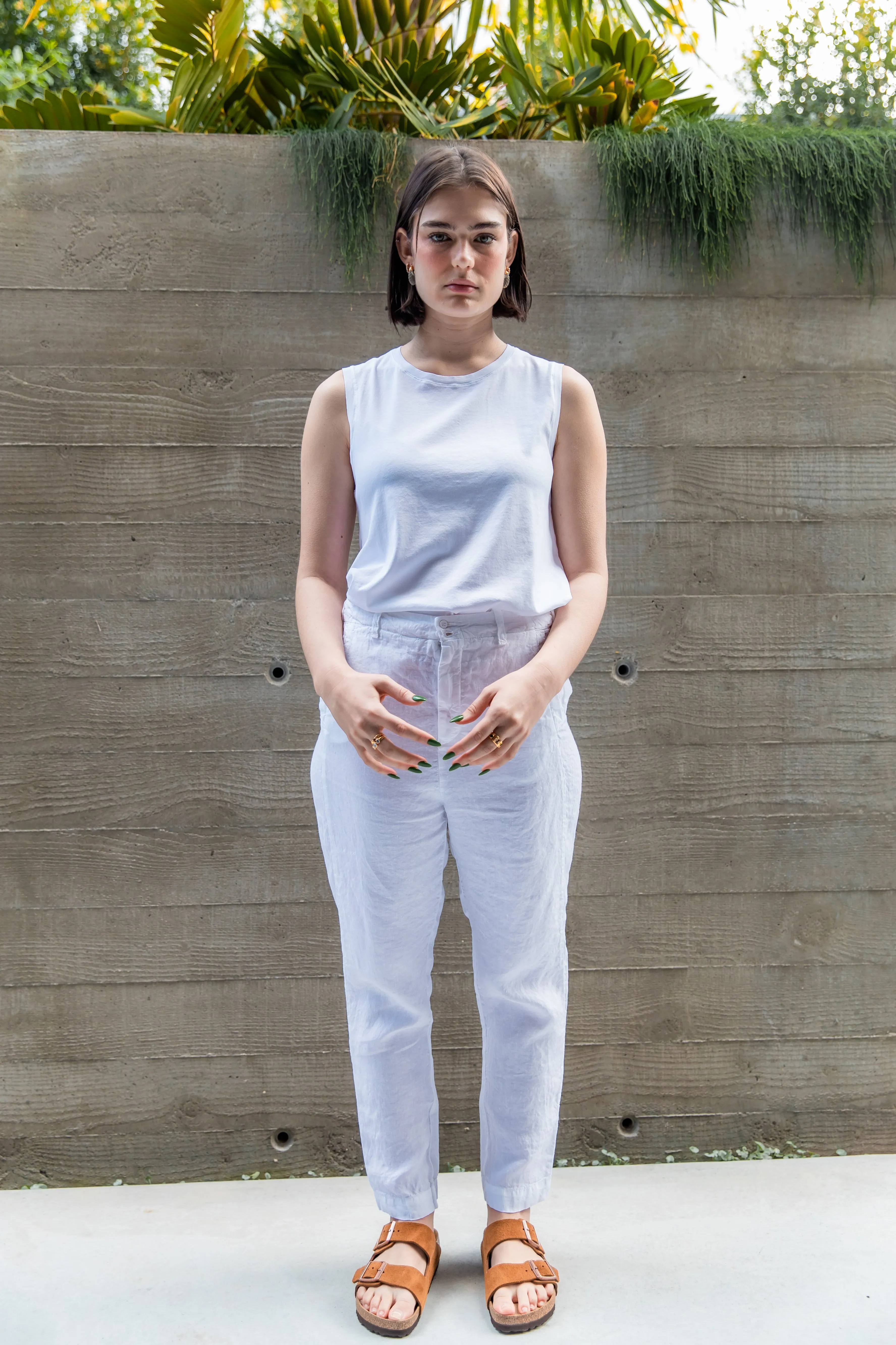 Transit Par Such Tapered Linen Pant in White