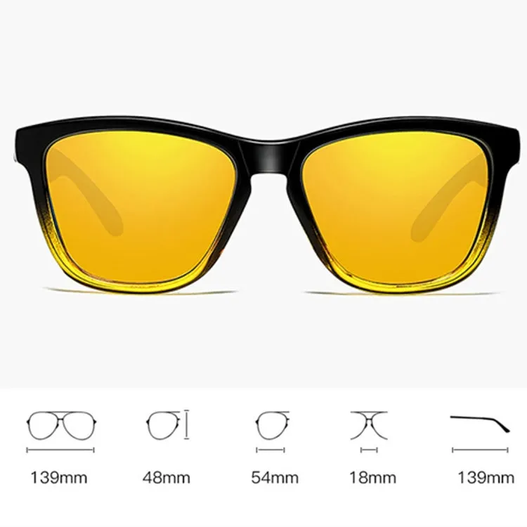 Unisex Retro Fashion Plastic Frame UV400 Polarized Sunglasses  (Gradient Black   Yellow)