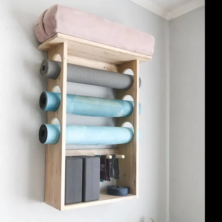 Wall Mounted Exercise Mat Rack Keep Your Workout Area Organized By Miza