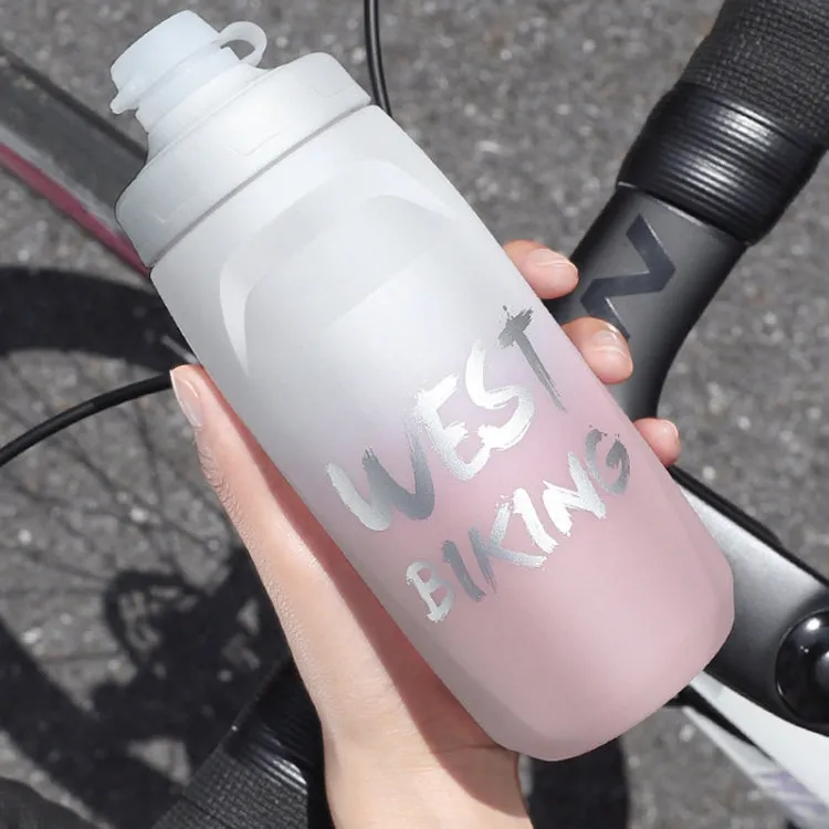 WEST BIKING 620ML Bicycle Water Bottle Portable Outdoor Cycling Water Cup, Color: Black Red Gradient