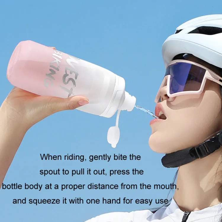 WEST BIKING 620ML Bicycle Water Bottle Portable Outdoor Cycling Water Cup, Color: Black Red Gradient