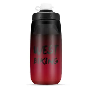 WEST BIKING 620ML Bicycle Water Bottle Portable Outdoor Cycling Water Cup, Color: Black Red Gradient