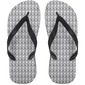 WHITE BACKGROUND LETTER  BLACK COLOR( CODE #000000) copy 72033 Adult Flip Flops