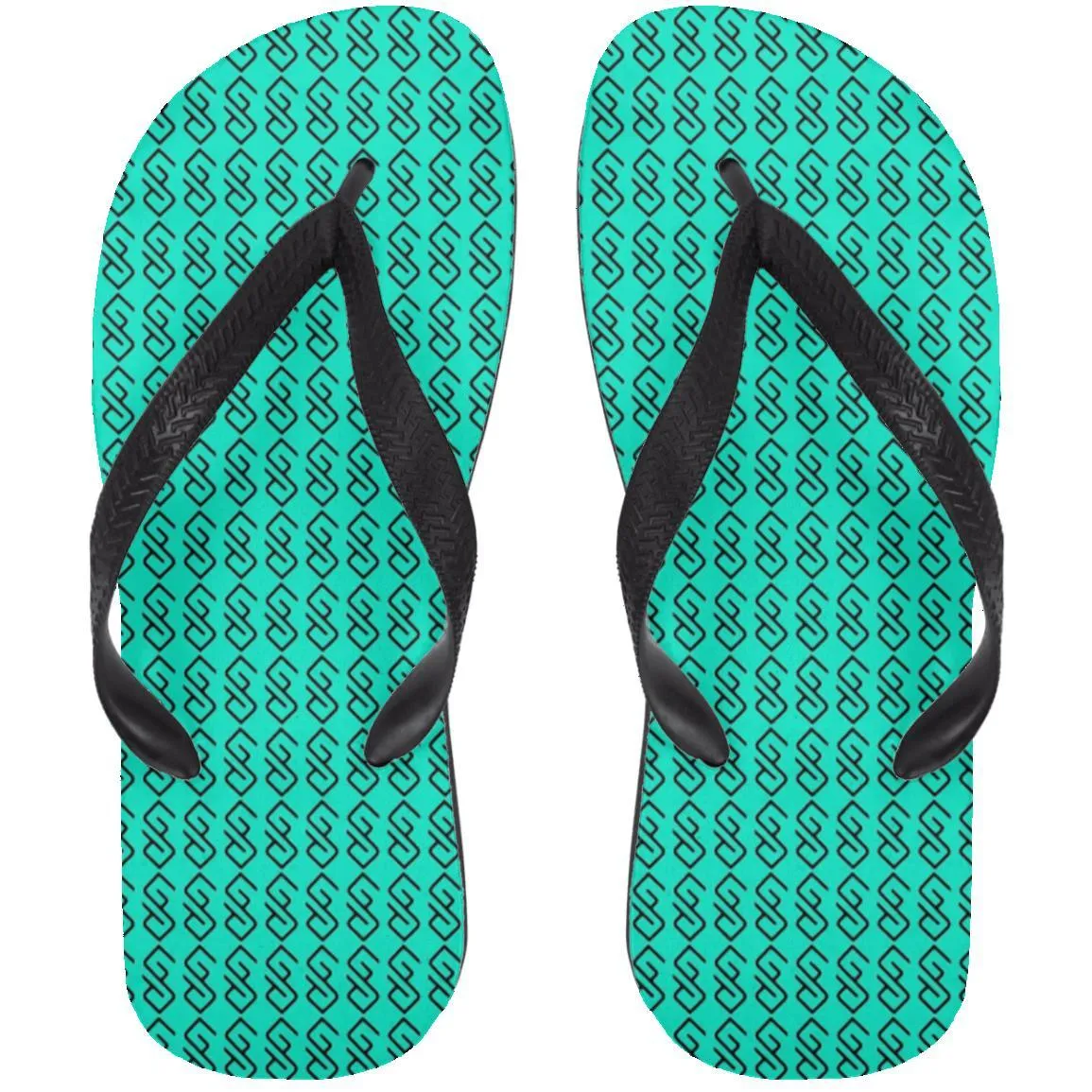 WHITE BACKGROUND LETTER  BLACK COLOR( CODE #000000) copy 72033 Adult Flip Flops