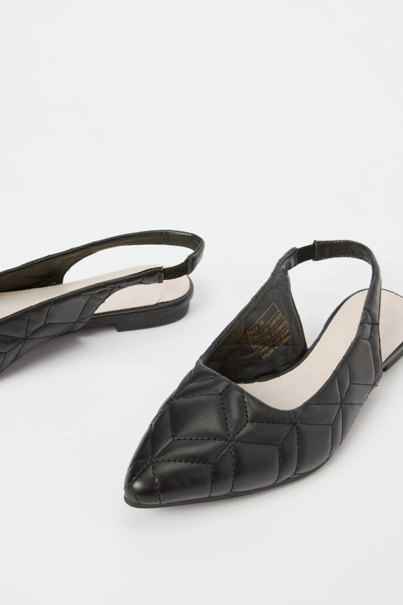 Women Black Quilted Slingback