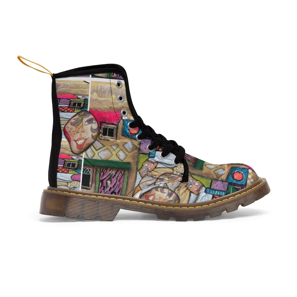 Women's Canvas Boots PEBBLE ART HOME