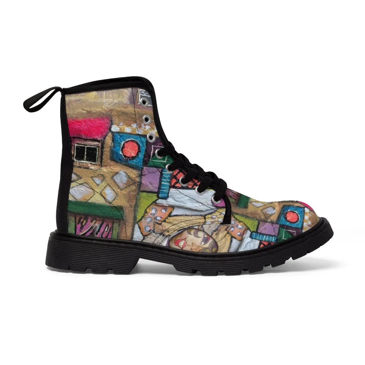 Women's Canvas Boots PEBBLE ART HOME