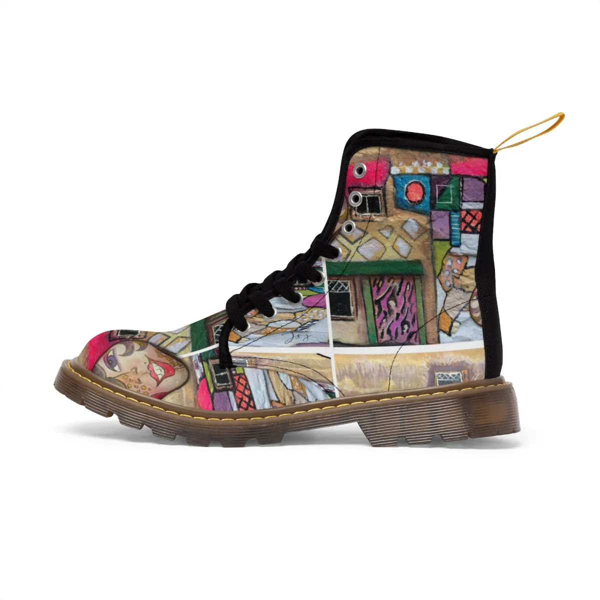 Women's Canvas Boots PEBBLE ART HOME