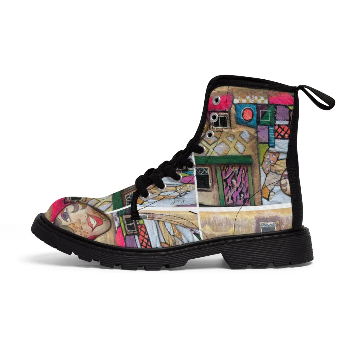 Women's Canvas Boots PEBBLE ART HOME