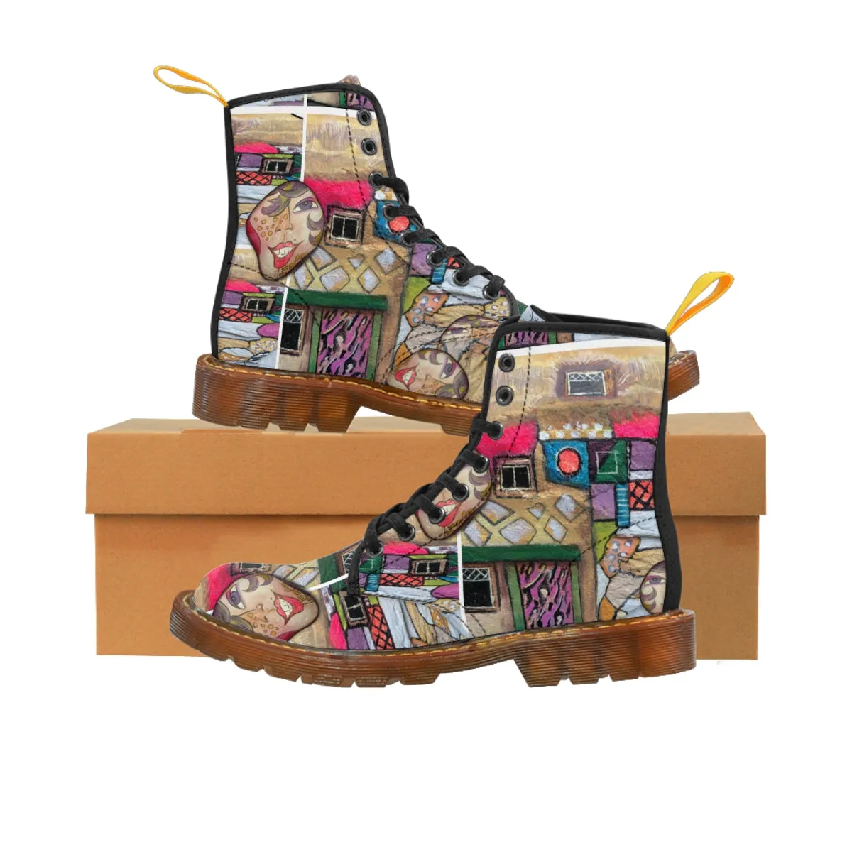 Women's Canvas Boots PEBBLE ART HOME