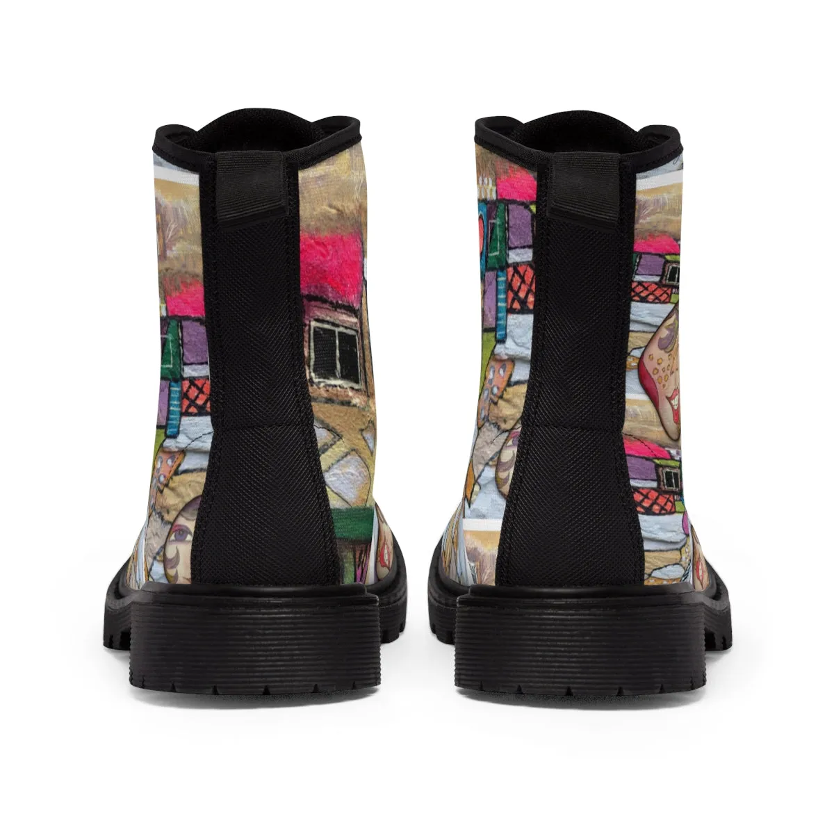 Women's Canvas Boots PEBBLE ART HOME