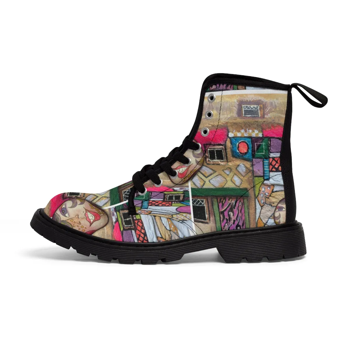 Women's Canvas Boots PEBBLE ART HOME