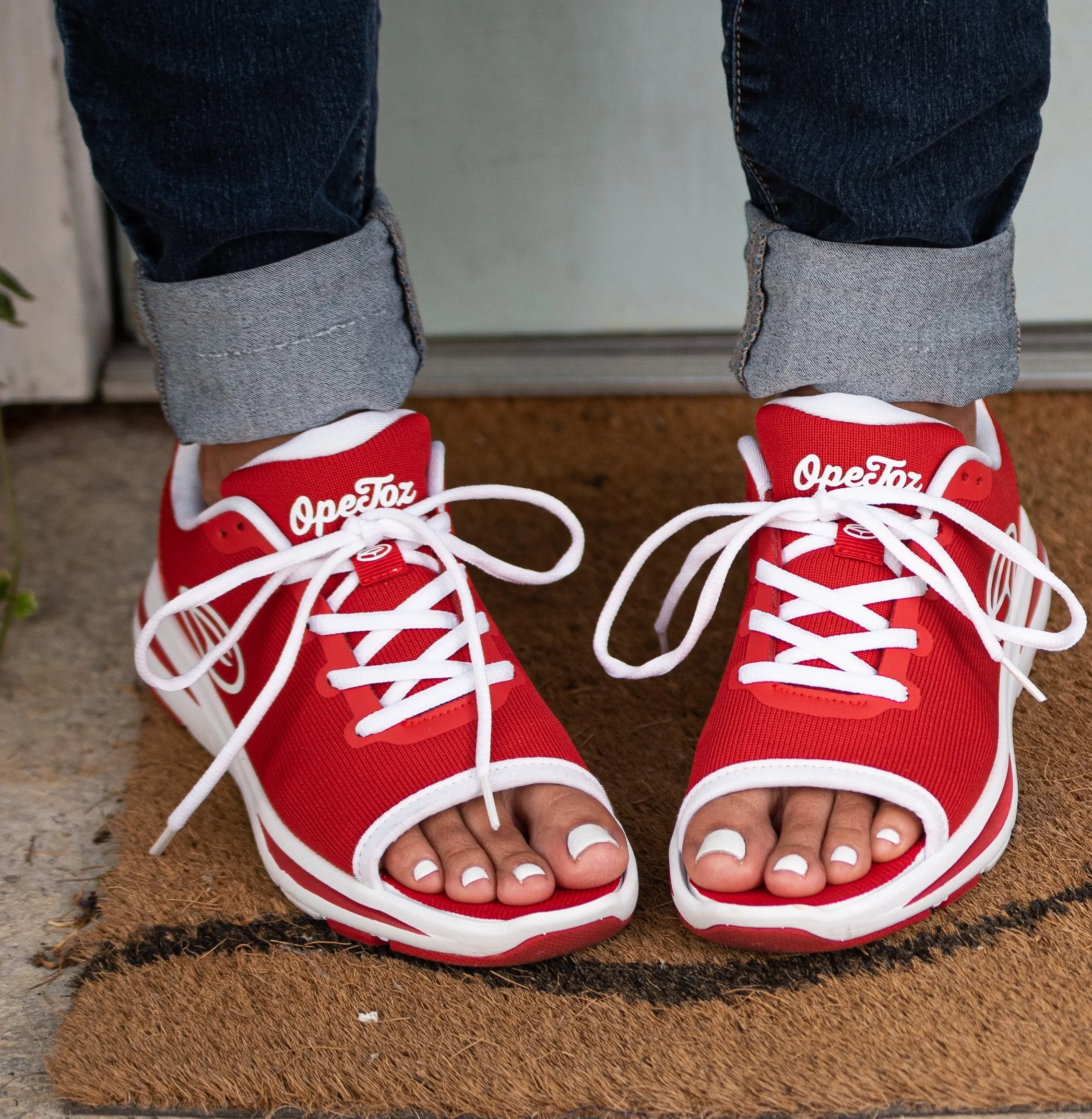 Women's Open Toe Sneakers Red